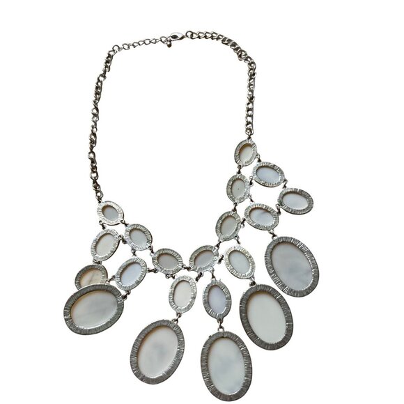 Macys Statement Necklane Opalescent Stone Bib Necklace & Matching Bracelet Set - Picture 7 of 12